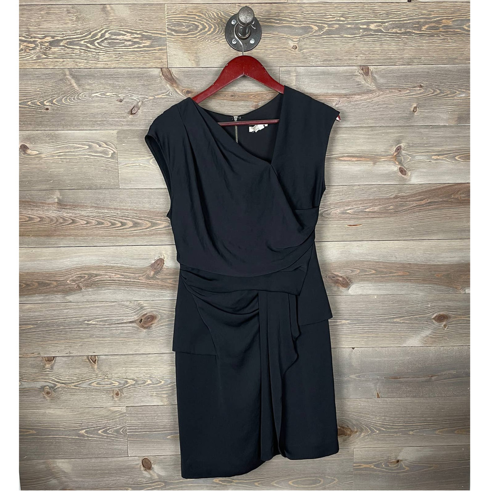 Helmut Lang Black Micro Modal Layered Zipper Dress